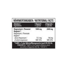 Magnio L-treonatas MST Magtein® 1000 mg, 60 kapsulių