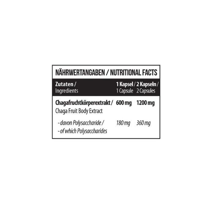 Čagos grybo kapsulės MST 60 kapsulių, 1200 mg