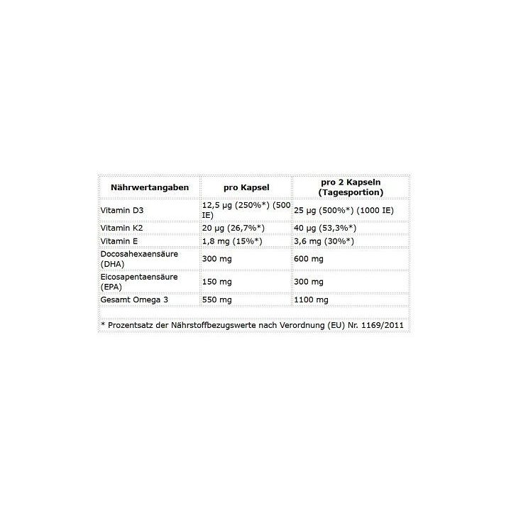 Augaliniai omega-3 kapsulės su vitaminu D3 ir K2 ProFuel 90 kapsulių