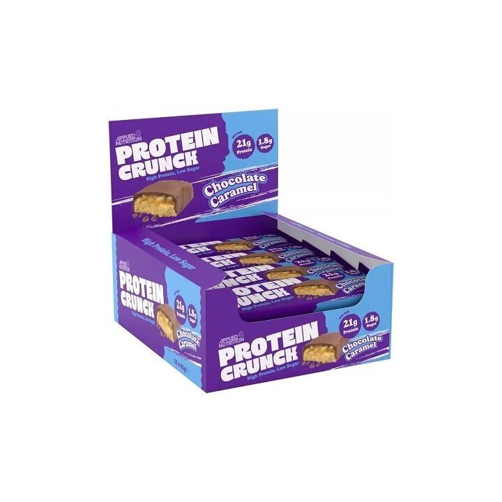 Baltyminis batonėlis Applied Nutrition Protein Crunch 12 × 62 g, šokolado ir karamelės skonio