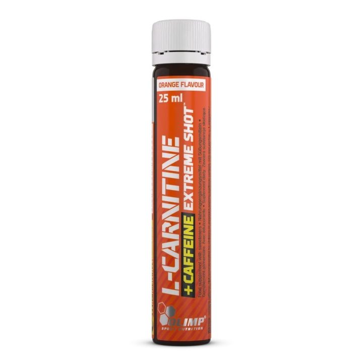 L-karnitino ir kofeino shotas Olimp L-Carnitine + Caffeine Extreme 10 × 25 ml, apelsinų skonio