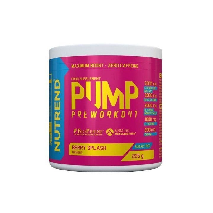 Treniruočių booster Nutrend Pump PROBEN 10×25 g, Berry Splash skonio