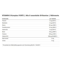 Vitaminų B kompleksas ProFuel Forte 180 tablečių