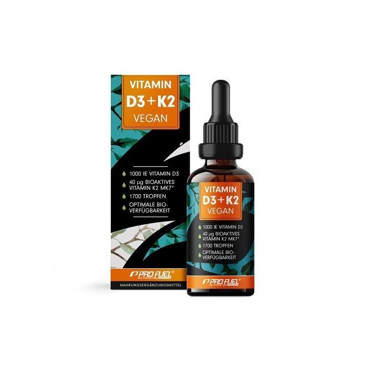 Vitaminas D3 + K2 lašai ProFuel Vegan 50 ml