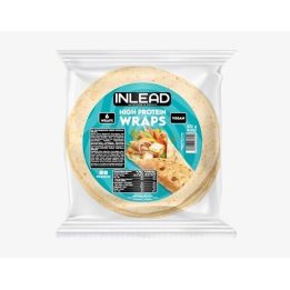Augaliniai baltymų tortilijų papločiai INLEAD High Protein Wraps 6 vnt., 372 g
