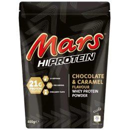 Išrūgų baltymų milteliai Mars HiProtein 455 g, šokolado ir karamelės skonio