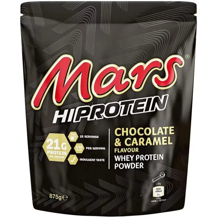 Išrūgų baltymų milteliai Mars HiProtein 455 g, šokolado ir karamelės skonio