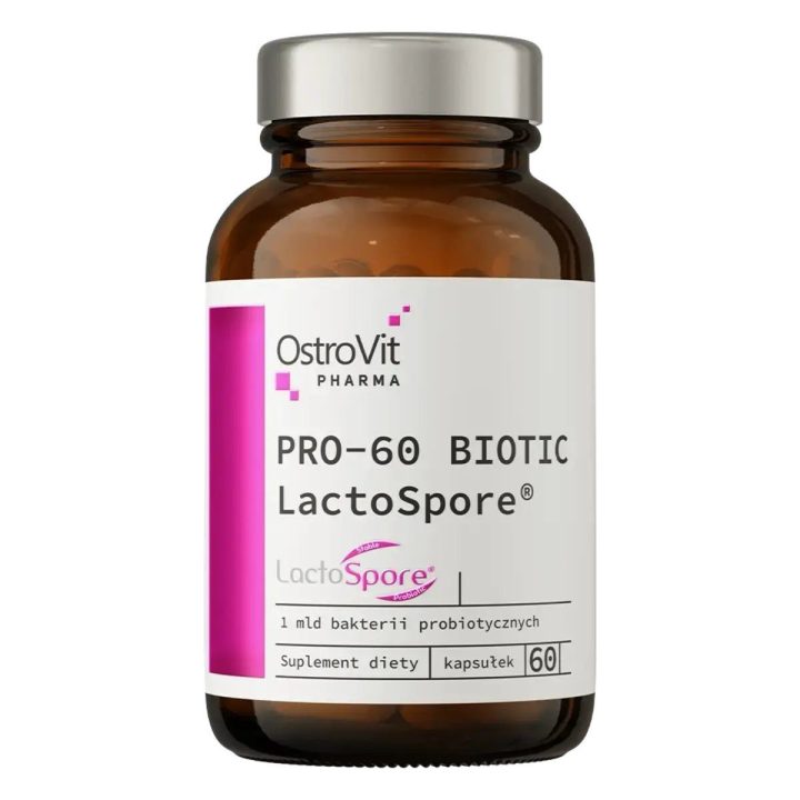 Maisto papildas kapsulėmis OstroVit Pharma PRO-60 BIOTIC LactoSpore® 60 kapsulių