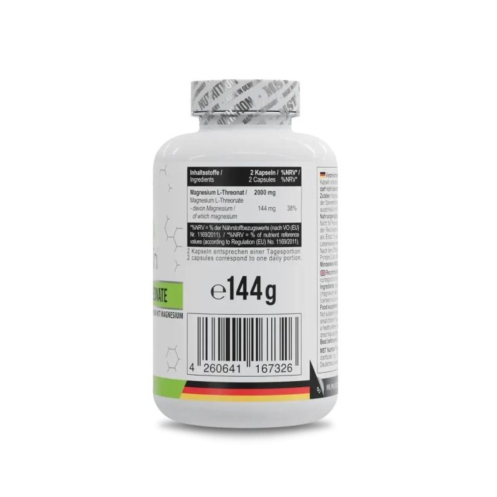 Magnio L-treonato kapsulės MST Magtein® 1000 mg, 120 kapsulių