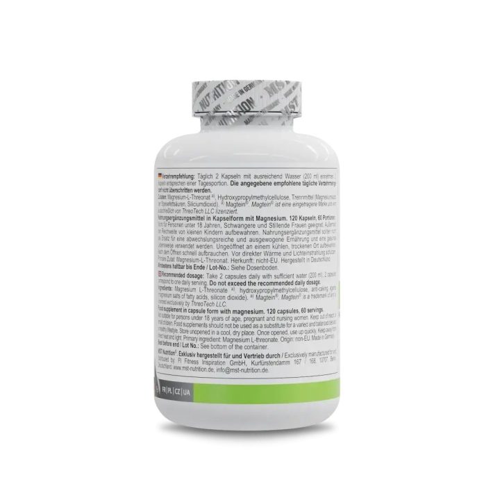 Magnio L-treonato kapsulės MST Magtein® 1000 mg, 120 kapsulių