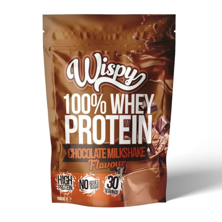 Išrūgų baltymų milteliai Wispy Whey 100 1000 g, šokolado kokteilio skonio