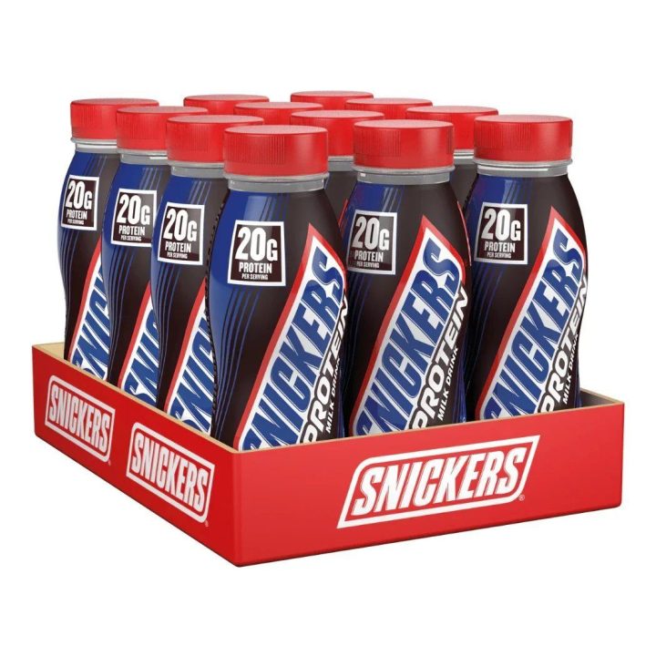 Baltyminis gėrimas Snickers High Protein 12 × 250 ml, pieniško šokolado, karamelės ir žemės riešutų skonio