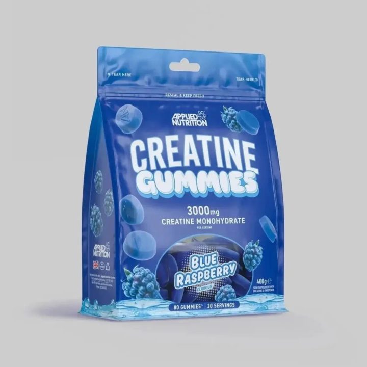 Kreatino guminukai Applied Nutrition Blue Raspberry 80 vnt., mėlynių aviečių skonio