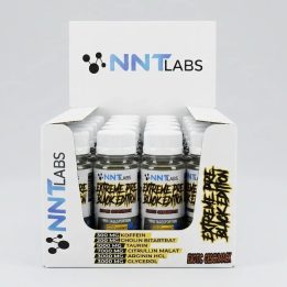 Treniruočių booster shot NNT Labs Extreme Black Edition 20 × 60 ml, egzotinių vaisių skonio