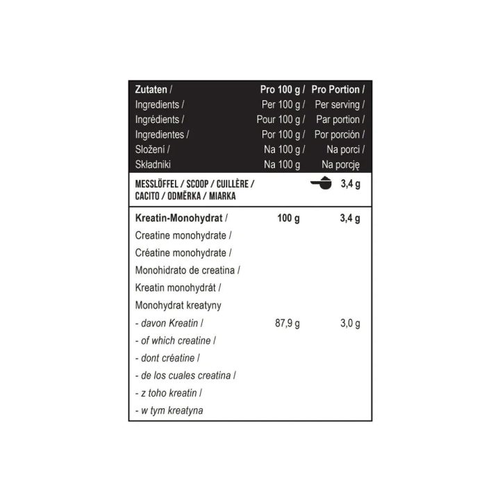 Kreatino monohidrato milteliai MST Creatin PRO Creapure 1000 g