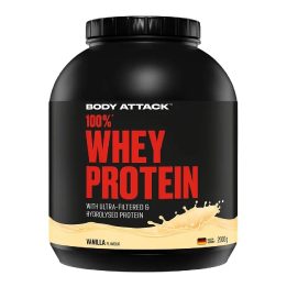 Išrūgų baltymų milteliai Body Attack 100% Whey Protein 2000 g, vanilės skonio
