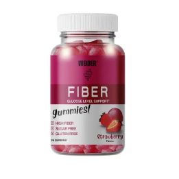 Skaidulinės medžiagos guminukai Weider Fiber Gummies 36 vnt., braškių skonio