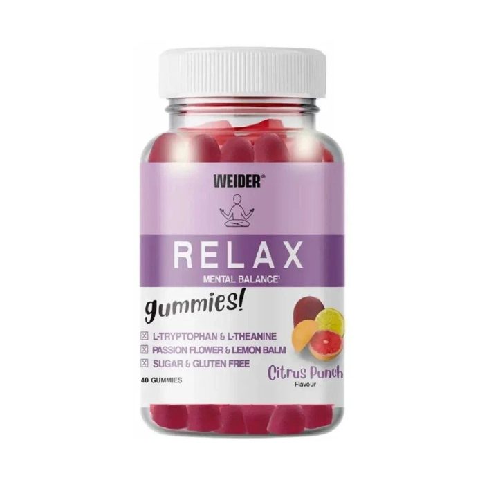 Amino rūgščių guminukai Weider Relax 40 vnt., citrusinių vaisių skonio