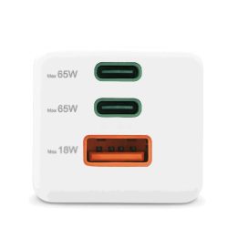 Hama 00201996 GaN įkroviklis, 2x USB-C ir 1x USB-A, 65 W, baltas