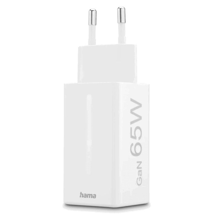 Hama 00201996 GaN įkroviklis, 2x USB-C ir 1x USB-A, 65 W, baltas