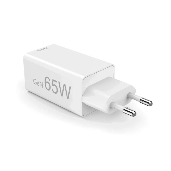 Hama 00201996 GaN įkroviklis, 2x USB-C ir 1x USB-A, 65 W, baltas