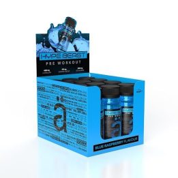 Treniruočių booster shot Nanosupps Hype Beast 12 × 60 ml, mėlynių aviečių skonio