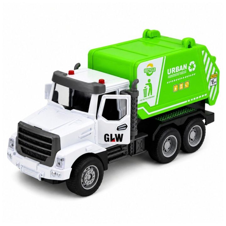 Metalinis komunalinis žaislinis automobilis 1:46 su šviesomis, garsais ir atsidarančiomis durelėmis