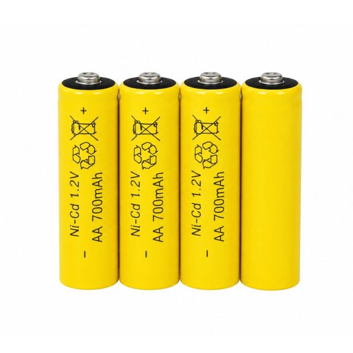 Ni-Cd AA 700 mAh 1,2 V įkraunamos baterijos, 4 vnt.