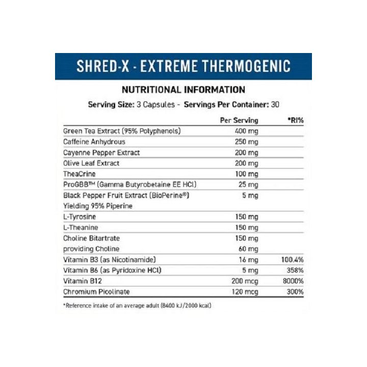 Maisto papildas kapsulėmis Applied Nutrition Shred-X 90 kapsulių