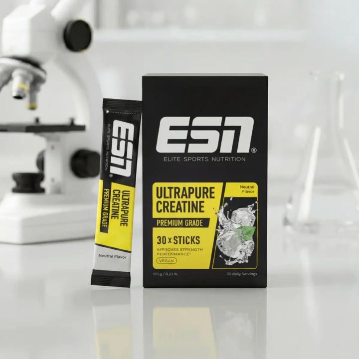 Kreatino monohidrato milteliai ESN Ultrapure Kreatin 30 x 4 g, neutralaus skonio