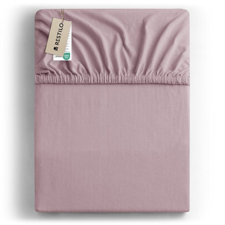 Paklodė su guma Amber AmeliaHome 160–180 × 200 × 30 cm, šviesiai rožinė