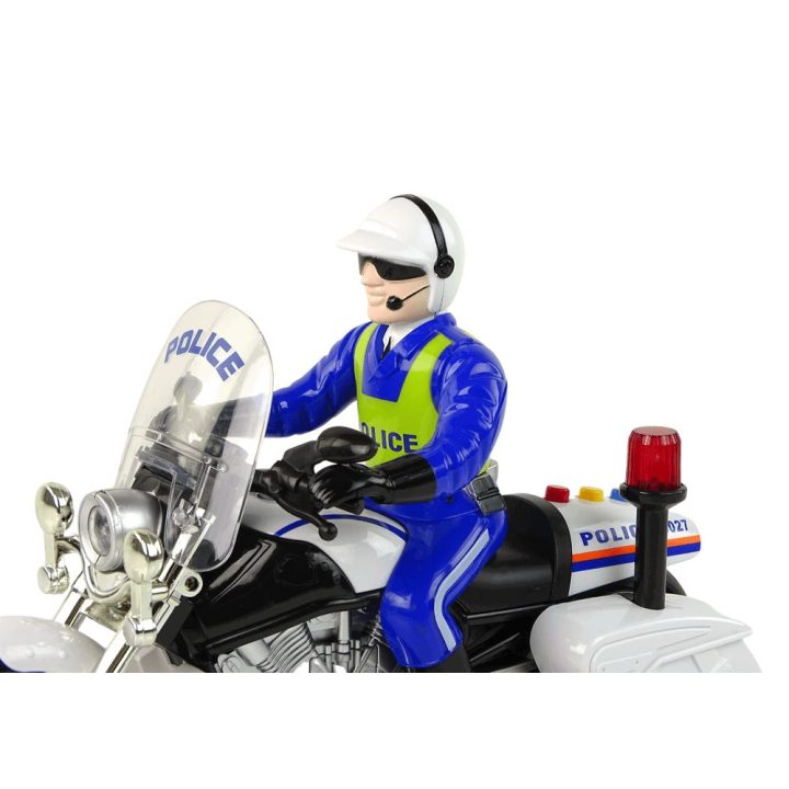 Policijos žaislinis motociklas su garsais ir šviesomis
