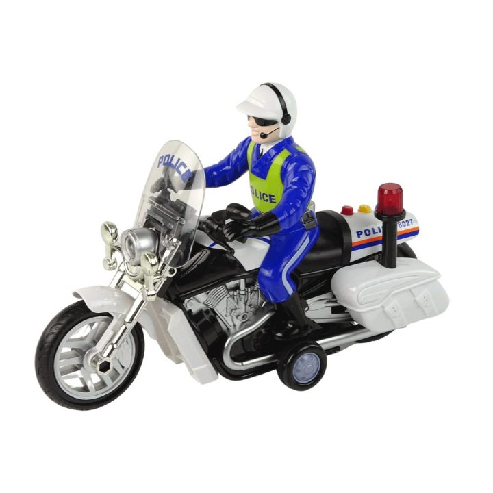 Policijos žaislinis motociklas su garsais ir šviesomis