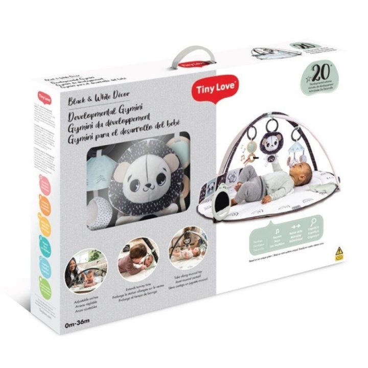 Tiny Love kontrastinis edukacinis kilimėlis 2 viename DECOR, juodai baltas