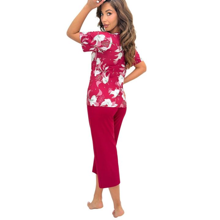Bordo spalvos moteriška pižama Donna