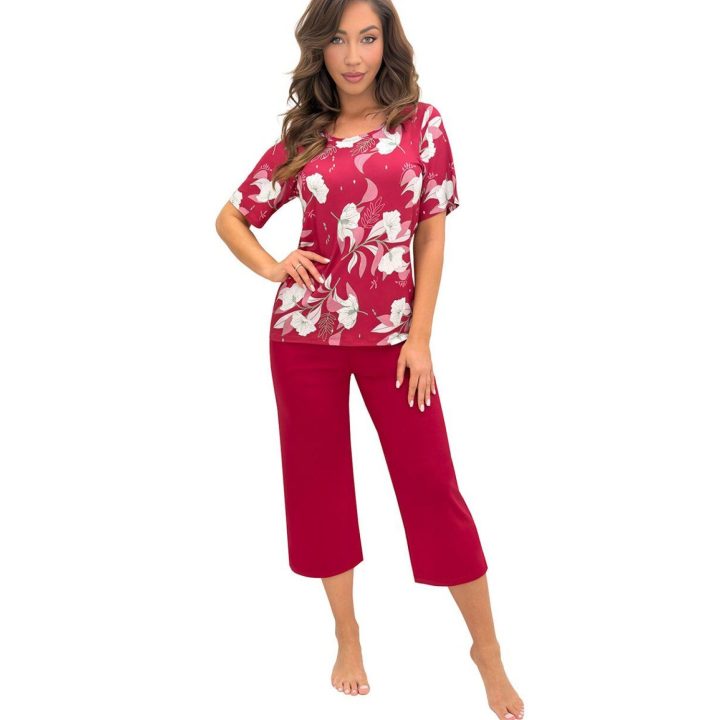 Bordo spalvos moteriška pižama Donna