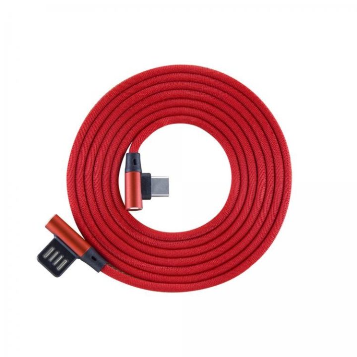 Sbox USB-C 90° USB-C laidas 1,5 m, raudonas