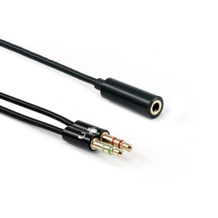 Sbox 3,5 mm adapteris, 4 kontaktų F į 2 x 3,5 mm M, 0,2 m