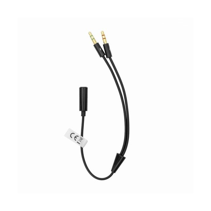 Sbox 3,5 mm adapteris, 4 kontaktų F į 2 x 3,5 mm M, 0,2 m