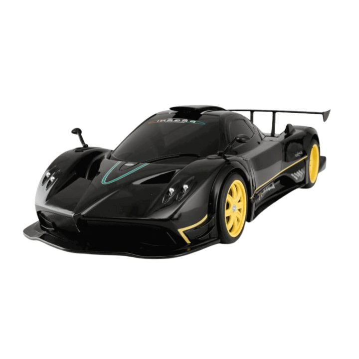 Juodas nuotoliniu būdu valdomas „Pagani Zonda“ žaislinis automobilis 1:14