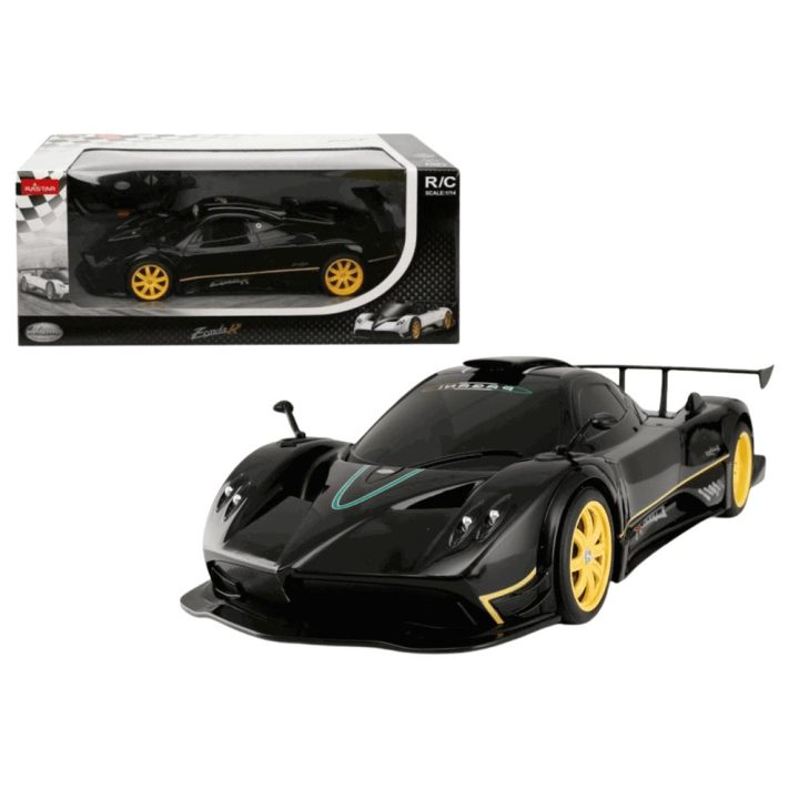 Juodas nuotoliniu būdu valdomas „Pagani Zonda“ žaislinis automobilis 1:14
