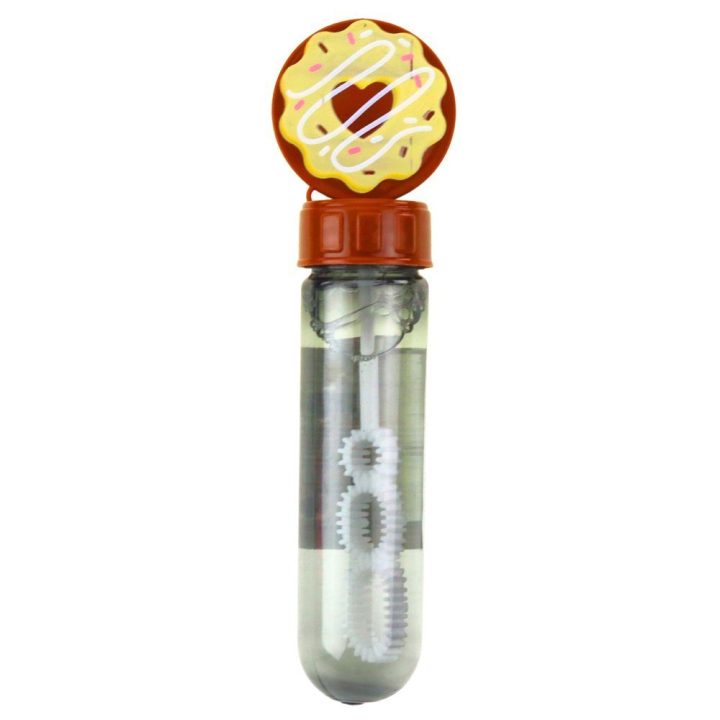 Rožinis „Donut“ muilo burbulų rinkinys su 3 skylučių lazdele, 30 ml