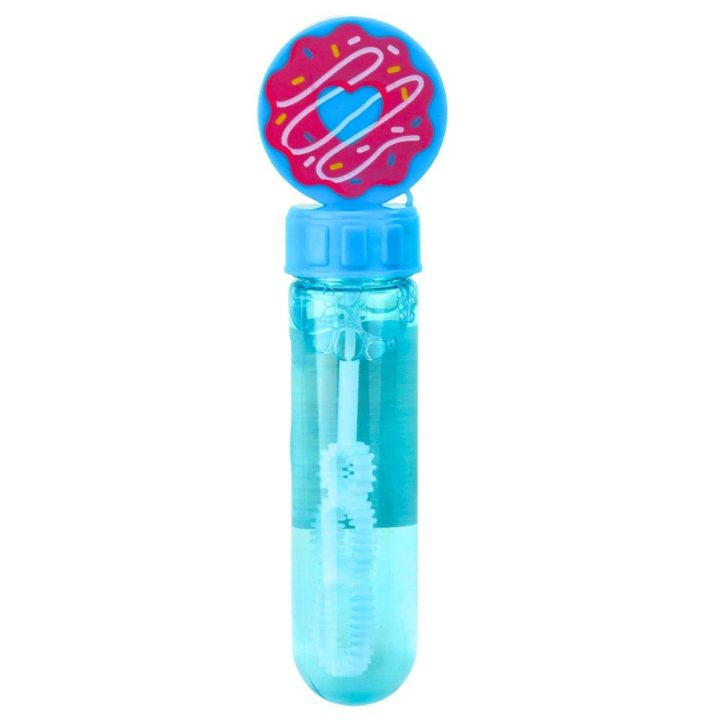 Rožinis „Donut“ muilo burbulų rinkinys su 3 skylučių lazdele, 30 ml