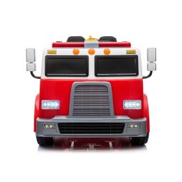 Raudonas gaisrinis akumuliatorinis automobilis vaikams