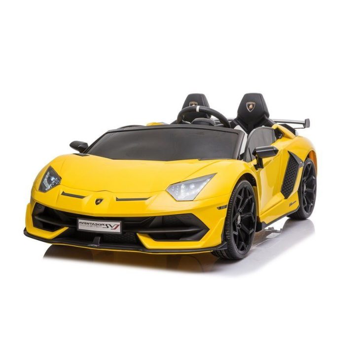 Geltonas akumuliatorinis Lamborghini Aventador SX2028 automobilis