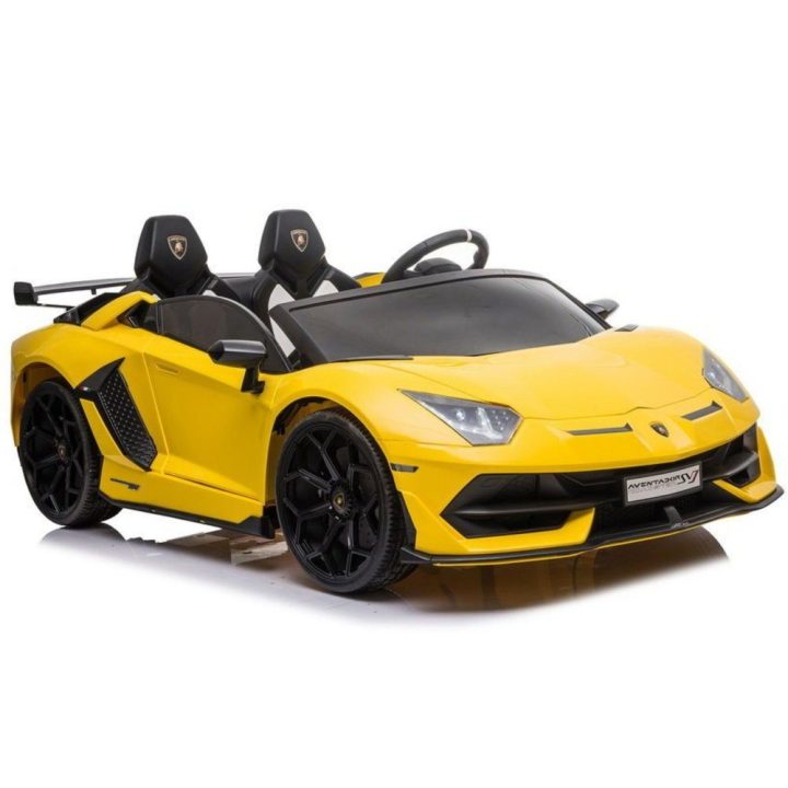 Geltonas akumuliatorinis Lamborghini Aventador SX2028 automobilis