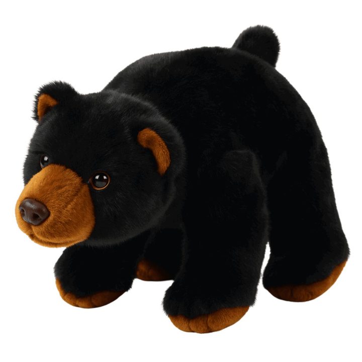 Juodas pliušinis meškos žaislas 28 cm