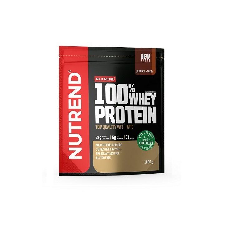 Išrūgų baltymų milteliai Nutrend 100% Whey Protein 1000 g, šokolado ir kokoso skonio
