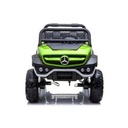 Žalias akumuliatorinis automobilis Mercedes Unimog vaikams