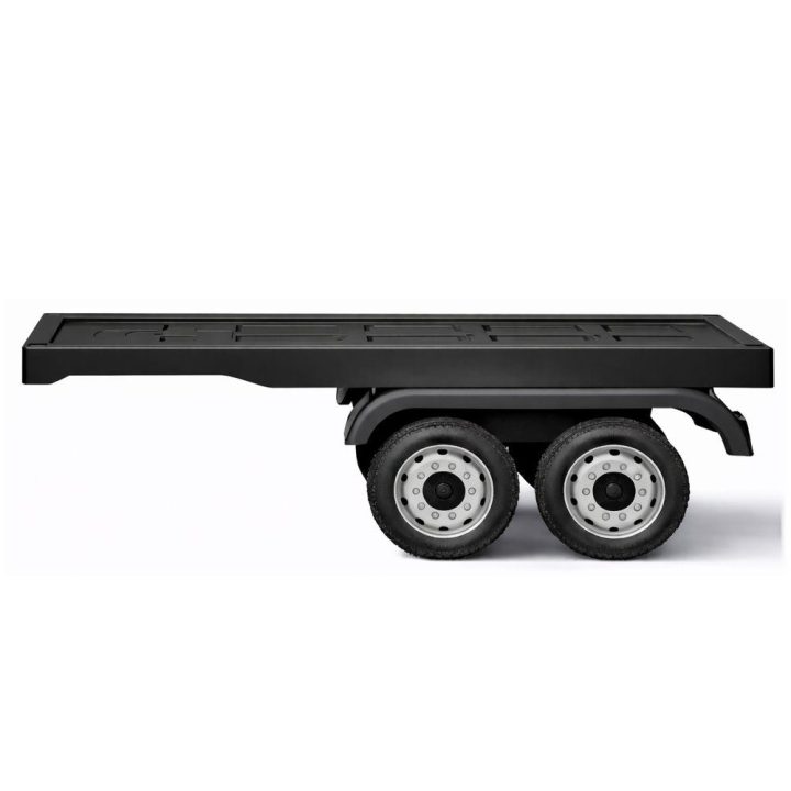 Juodas žaislinis Mercedes Scania Actros puspriekabės platformos vilkikas LEAN Toys
